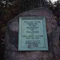 Taylor Park: Dedication Plaque on Millburn Avenue, 1993