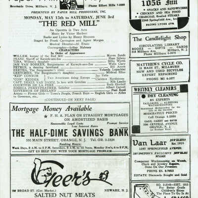 Red Mill, 1944 Paper Mill Playhouse Program