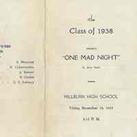 Millburn High School: "One Mad Night" Program, 1937