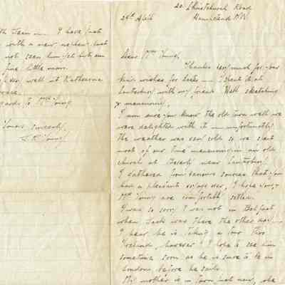 Kellogg: J.R. Young Letter to Mrs. Young from Hampstead, N.W.