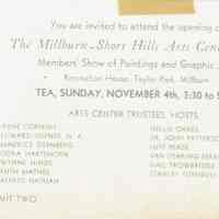 Millburn Art Center: Invitation to Members Show, 1945