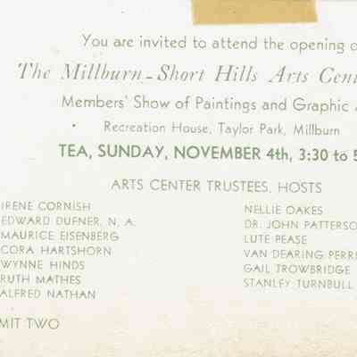 Millburn Art Center: Invitation to Members Show, 1945