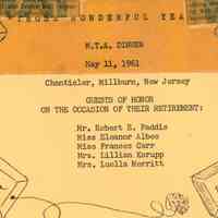          Invitation to MTA dinner
   