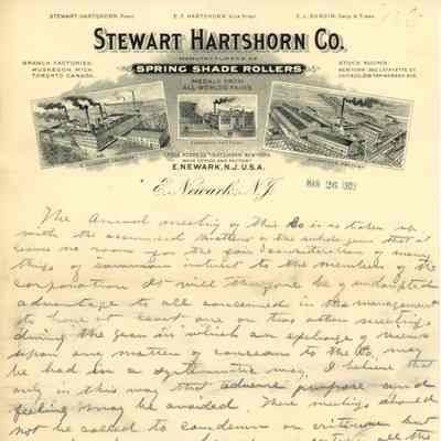 Meeting report on Company letterhead, 1909