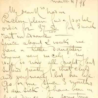 Nadin: Longpre letter to Mary Nadin, 1898