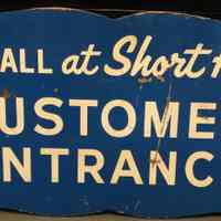 Short Hills Mall: Customer Entrance Sign, 1966