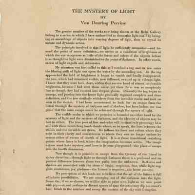 Perrine: Van Dearing Perrine, The Mystery of Light