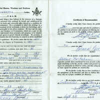 Hartshorn: Stewart Hartshorn Application to Freemason Lodge, 1960