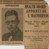 Macpherson: Elwood Macpherson Appointed Public Health Officer, 1926