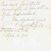          Kellogg: Condolence Letter from Elizabeth Cox, 1915 picture number 2
   