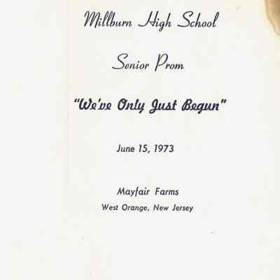Millburn High School: Senior Prom Invitation, 1973