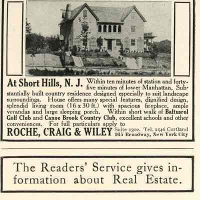Baltusrol Way: 84 Baltusrol Way Advertisement, 1912