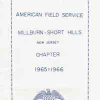 AFS: American Field Service Millburn-Short Hills brochure 1965-6