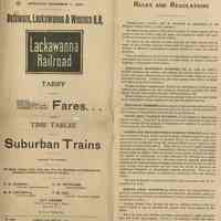 Railroad: Delaware, Lackawanna & Western Railroad Suburban Train Time Tables & Fares, 1902