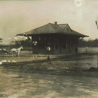 Marshall-Schmidt Album: Springfield Train Station, c. 1908