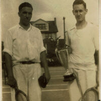 Tennis: Champions Alex McDougal and Dudley Bunn annual town tournament, 1930