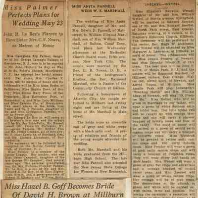 Wehrle Scrapbook: Pannell, Wetzel, Goff Weddings