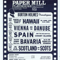 Paper Mill Playhouse Burton Holmes Travelogues Flyer, 1961