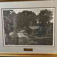 Diamond Paper Mill: Framed Photograph of Man Riding Bike on Brookside Road near Diamond Paper Mill, c. 1890-1900