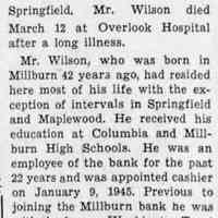          John T. Wilson Obituary, Item, March 20, 1947
   
