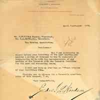 Worden: Edward C. Worden Letter to Wyoming Association, 1909