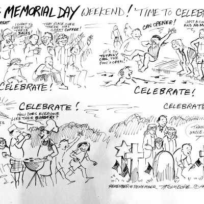 Harry Trumbore Cartoon, Memorial Day, The Item of Millburn-Short Hills, 1998.