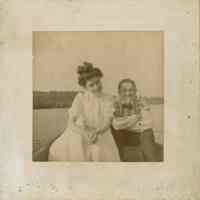 Unidentified Photograph: Man and Woman Sitting in a Boat on a Lake