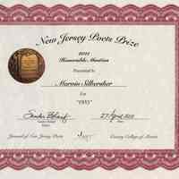 Silbersher: Marvin Silbersher New Jersey Poets Prize, 2011