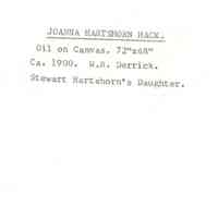          Derrick: Joanna Hartshorn Hack Portrait, c. 1900 picture number 2
   