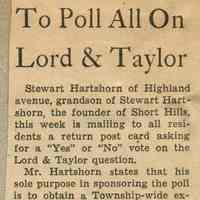 Hartshorn: Lord & Taylor Poll Articles, 1946