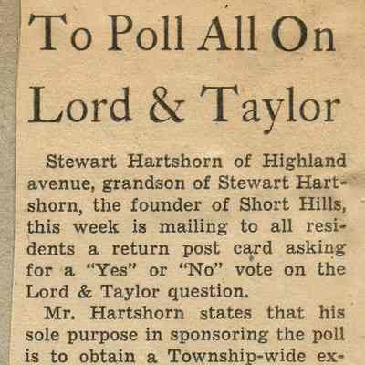 Hartshorn: Lord & Taylor Poll Articles, 1946