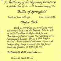 Battle of Springfield: Wyoming Citizenry Bicentennial Celebration, 1980