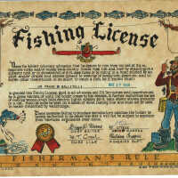          One of two humorous Fishing Licenses issued to Frank Gallitelli
   