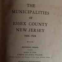 Municipalities of Essex County New Jersey, 1924