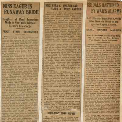 Wehrle Scrapbook: Eager, Ayres Weddings