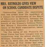          Millburn Women's Political Union: School Board Candidate Controversy Articles, 1915 picture number 3
   