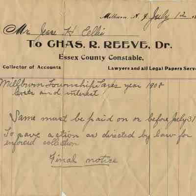 Ellis: Jesse H. Ellis Tax Receipts, 1909