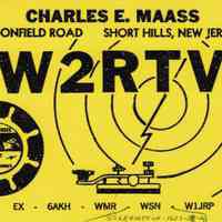 Radio: Charles Maas W2RTV Ham Radio Postcard, 1970s