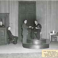          Richard Everhart shows Chester Morris a piece of evidence. Gordon Barnes at R in The Cain Mutiny Court Martial, 1955.
   