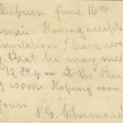 Chumard: Sallie Chumard postcard, 1908