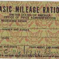 Lampe: Milage Ration Coupons, c. 1942