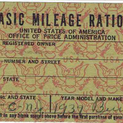 Lampe: Milage Ration Coupons, c. 1942
