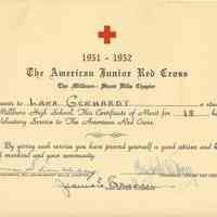 Red Cross: Certificate of Merit, 1951-1952