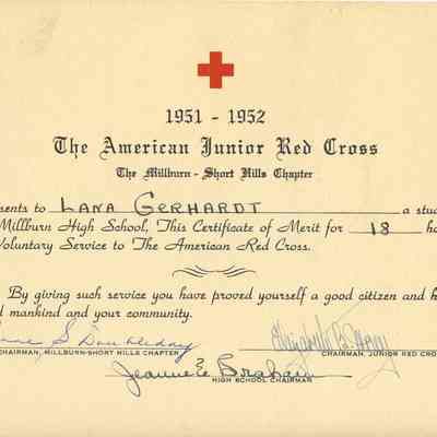 Red Cross: Certificate of Merit, 1951-1952