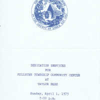 Millburn Township Community Center at Taylor Park Dedication Program, 1973