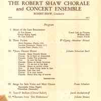          Community Concert Association: Robert Shaw Chorale Program and Articles, 1955 picture number 1
   
