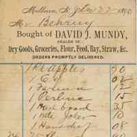 Mundy: Receipt from David J. Mundy