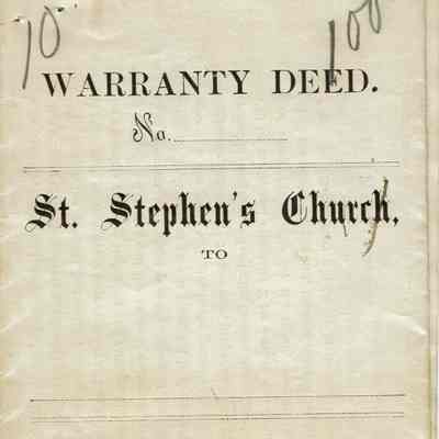 Partington: Deed to Jane Partington's Burial Plot at St. Stephen's Cemetery, 1894