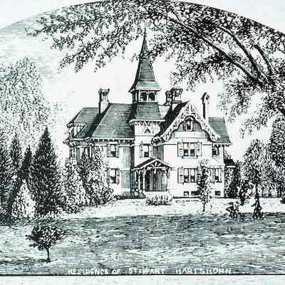 Etching of Stewart Hartshorn's Residence from Frank Leslie's Illustrated News (1880)