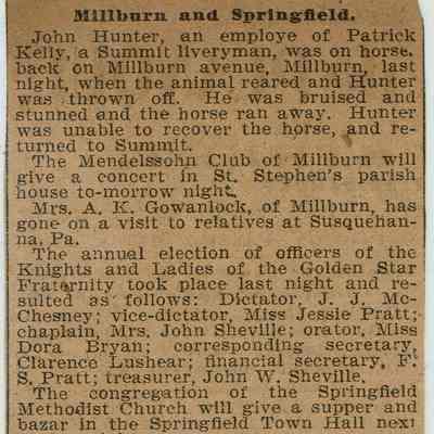 Flanagan:Democratic Club Formation, Mendelssohn Club, Golden Star Fraternity, 1899